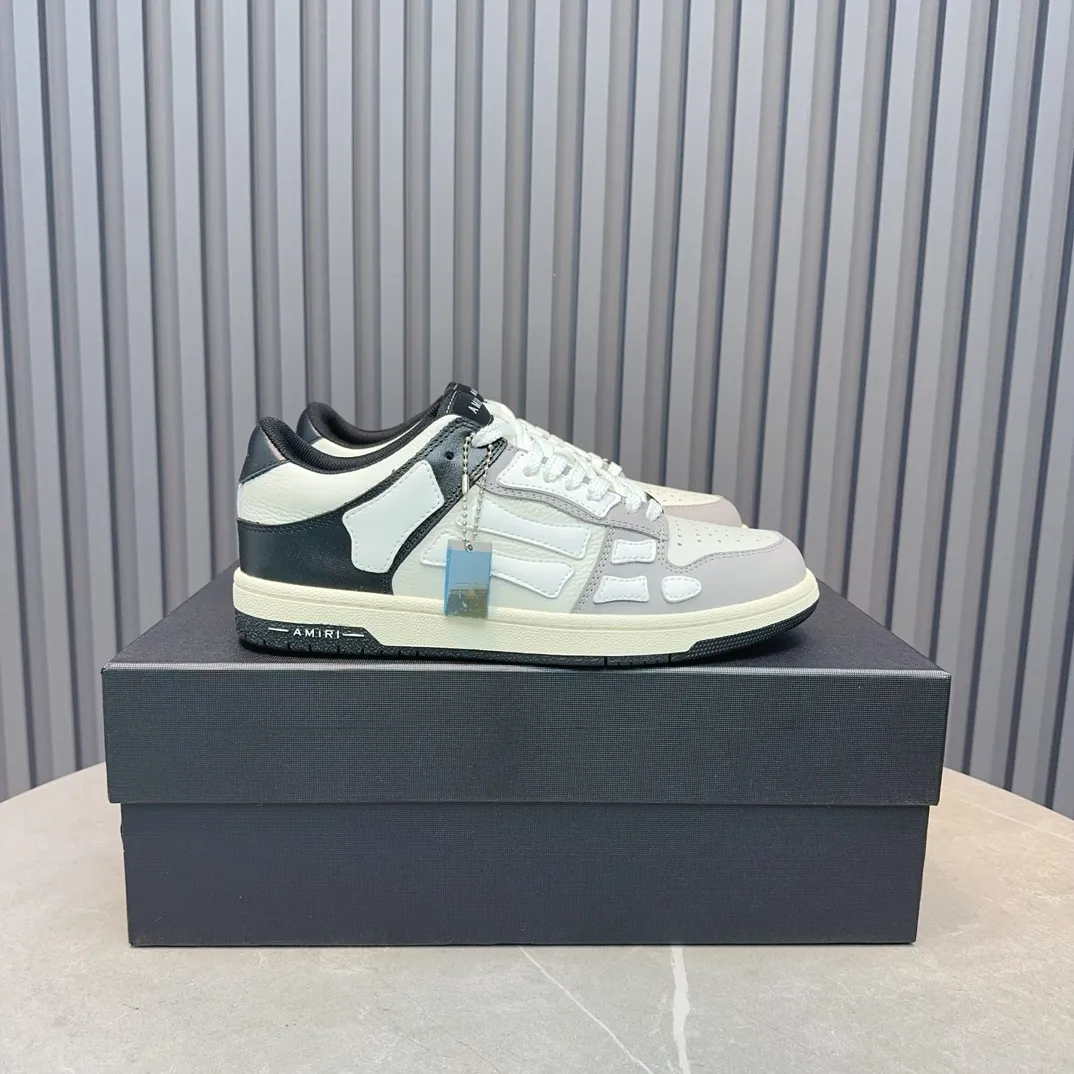 Men's men's shoes 💰600 AMIRI high street sneakers with bone sports shoes, toe layer cowhide upper, upper side bones, hand-stitched, good three-dimensional effect, customized metal LOGO, size 38-45 46